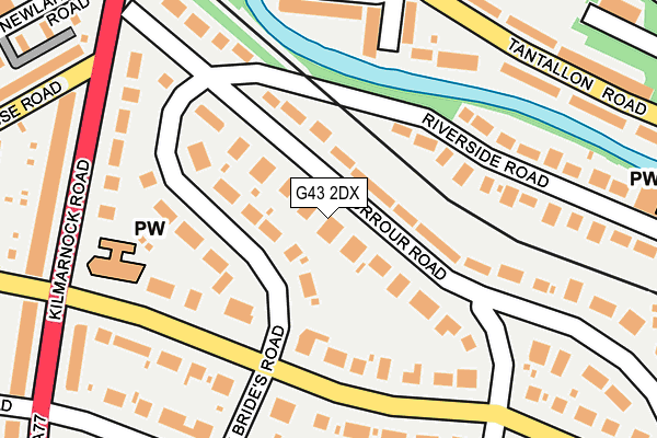 G43 2DX map - OS OpenMap – Local (Ordnance Survey)