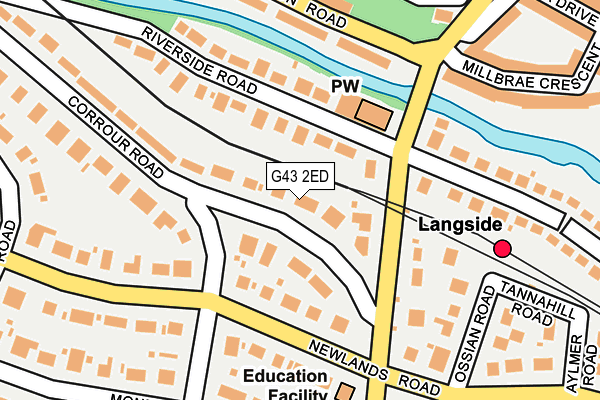 G43 2ED map - OS OpenMap – Local (Ordnance Survey)