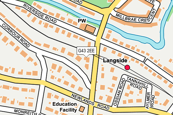 G43 2EE map - OS OpenMap – Local (Ordnance Survey)