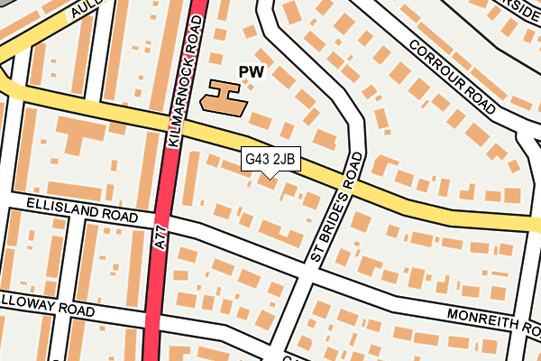 G43 2JB map - OS OpenMap – Local (Ordnance Survey)