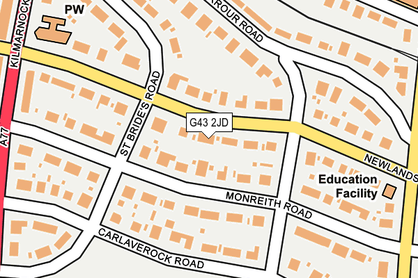 G43 2JD map - OS OpenMap – Local (Ordnance Survey)