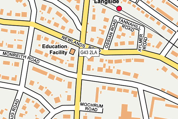 G43 2LA map - OS OpenMap – Local (Ordnance Survey)