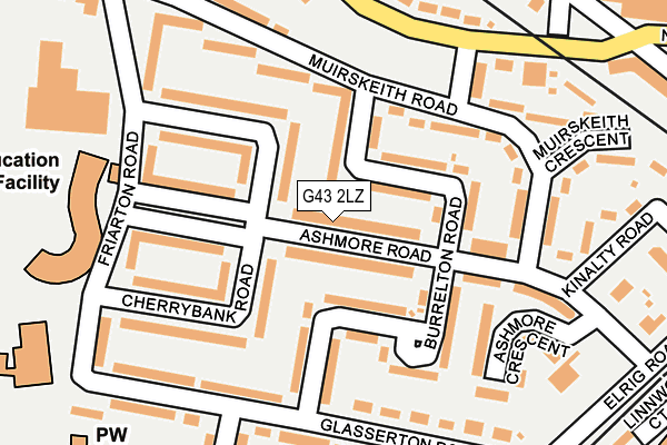 G43 2LZ map - OS OpenMap – Local (Ordnance Survey)