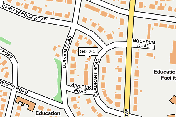 G43 2QJ map - OS OpenMap – Local (Ordnance Survey)