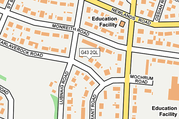 G43 2QL map - OS OpenMap – Local (Ordnance Survey)