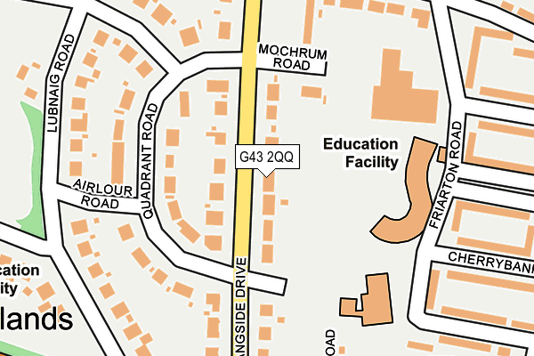 G43 2QQ map - OS OpenMap – Local (Ordnance Survey)