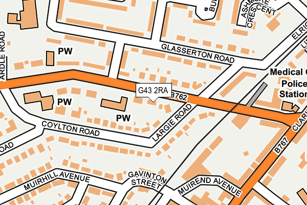 G43 2RA map - OS OpenMap – Local (Ordnance Survey)