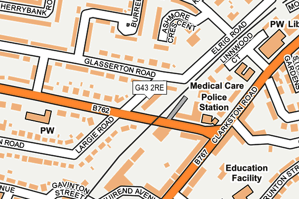 G43 2RE map - OS OpenMap – Local (Ordnance Survey)
