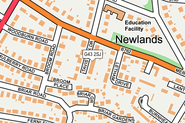 G43 2SJ map - OS OpenMap – Local (Ordnance Survey)