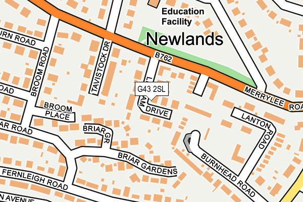 G43 2SL map - OS OpenMap – Local (Ordnance Survey)