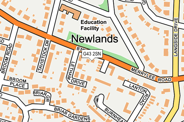 G43 2SN map - OS OpenMap – Local (Ordnance Survey)