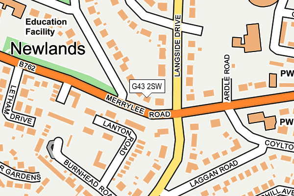 G43 2SW map - OS OpenMap – Local (Ordnance Survey)