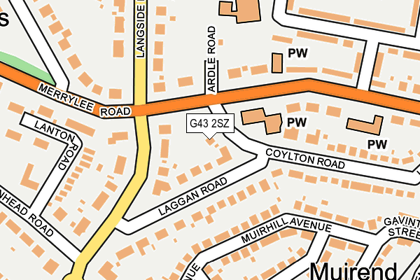 G43 2SZ map - OS OpenMap – Local (Ordnance Survey)
