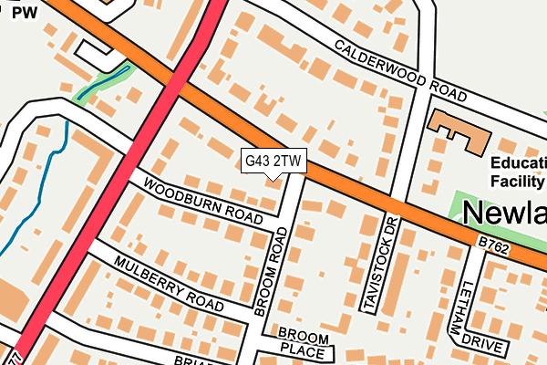 G43 2TW map - OS OpenMap – Local (Ordnance Survey)