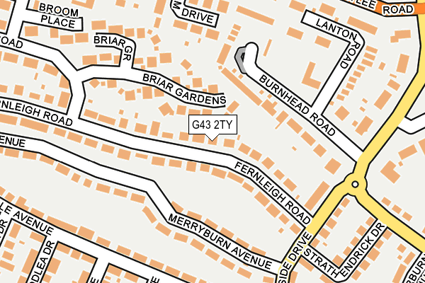 G43 2TY map - OS OpenMap – Local (Ordnance Survey)