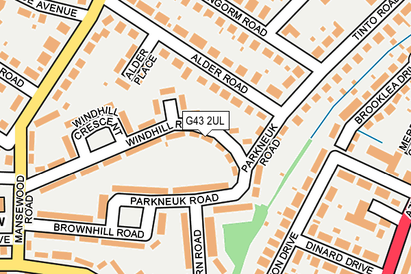 G43 2UL map - OS OpenMap – Local (Ordnance Survey)