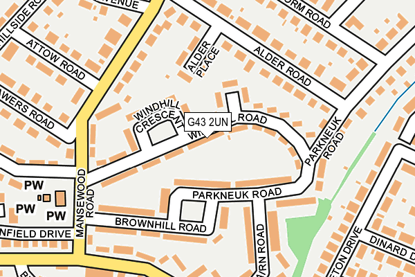 G43 2UN map - OS OpenMap – Local (Ordnance Survey)