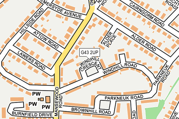 G43 2UP map - OS OpenMap – Local (Ordnance Survey)