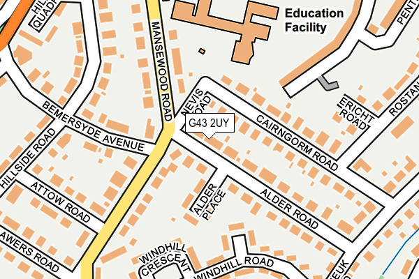 G43 2UY map - OS OpenMap – Local (Ordnance Survey)