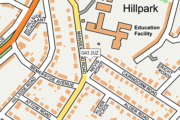 G43 2UZ map - OS OpenMap – Local (Ordnance Survey)