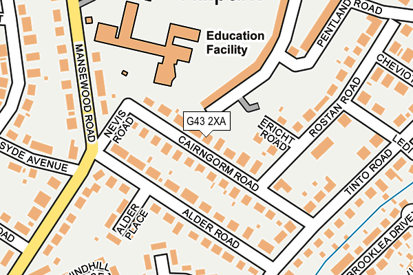 G43 2XA map - OS OpenMap – Local (Ordnance Survey)