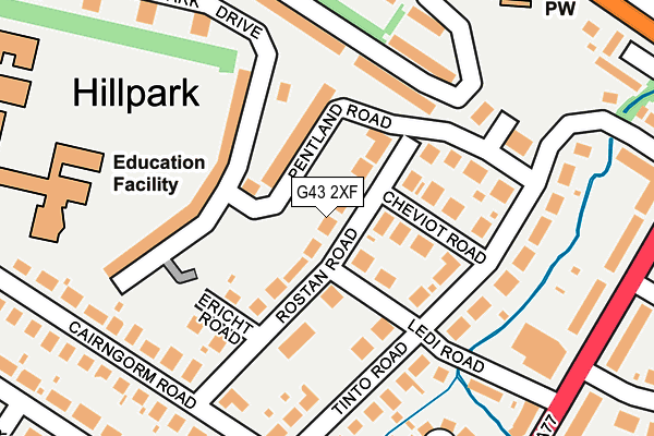 G43 2XF map - OS OpenMap – Local (Ordnance Survey)