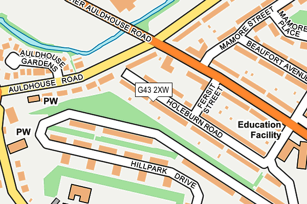 G43 2XW map - OS OpenMap – Local (Ordnance Survey)