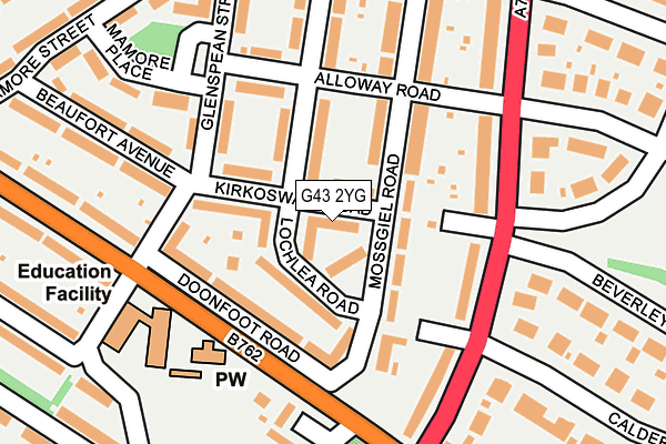 G43 2YG map - OS OpenMap – Local (Ordnance Survey)