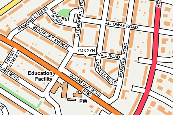 G43 2YH map - OS OpenMap – Local (Ordnance Survey)
