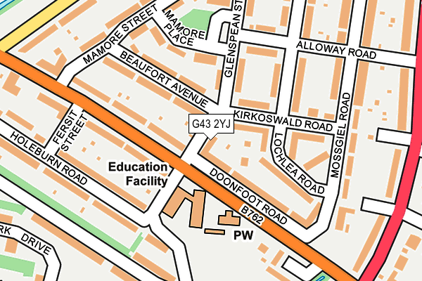 G43 2YJ map - OS OpenMap – Local (Ordnance Survey)