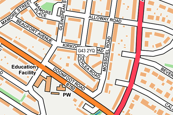 G43 2YQ map - OS OpenMap – Local (Ordnance Survey)