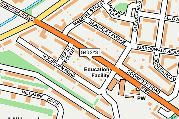 G43 2YS map - OS OpenMap – Local (Ordnance Survey)