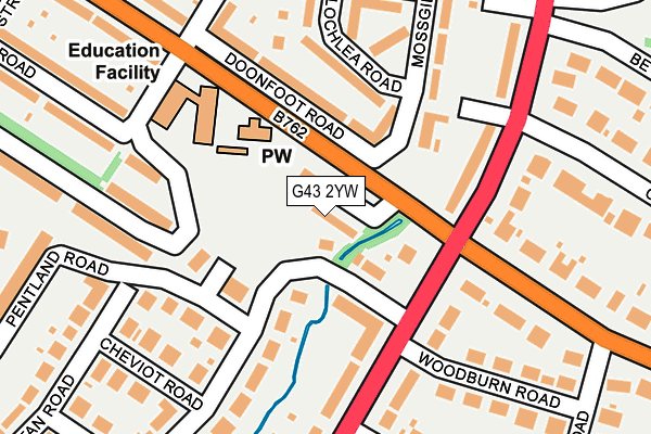 G43 2YW map - OS OpenMap – Local (Ordnance Survey)