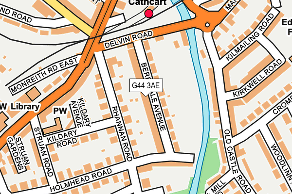 G44 3AE map - OS OpenMap – Local (Ordnance Survey)