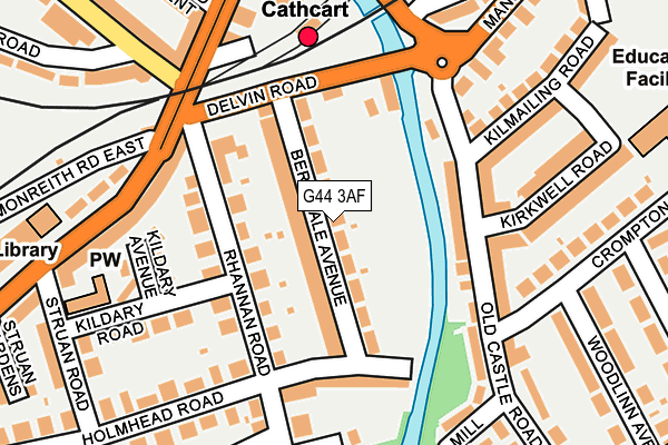 G44 3AF map - OS OpenMap – Local (Ordnance Survey)