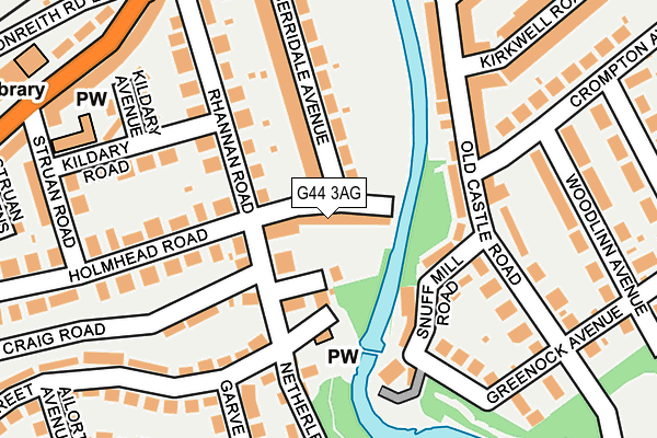 G44 3AG map - OS OpenMap – Local (Ordnance Survey)