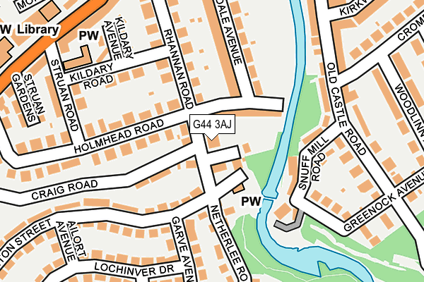 G44 3AJ map - OS OpenMap – Local (Ordnance Survey)