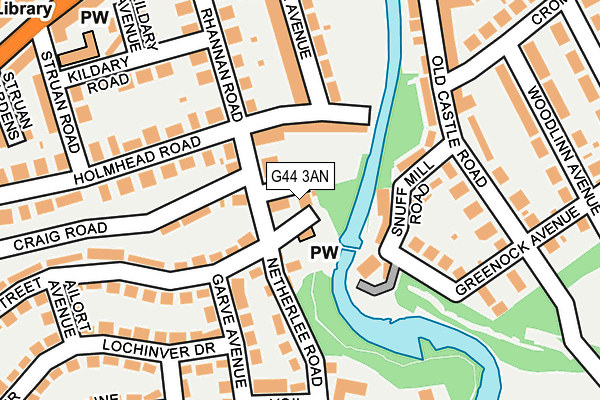 G44 3AN map - OS OpenMap – Local (Ordnance Survey)