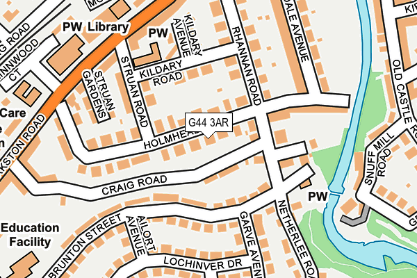 G44 3AR map - OS OpenMap – Local (Ordnance Survey)