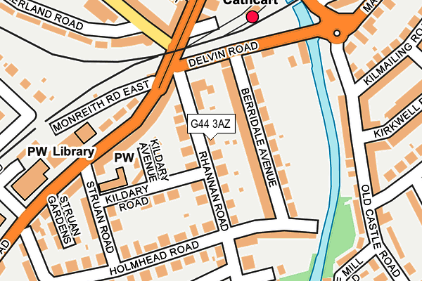 G44 3AZ map - OS OpenMap – Local (Ordnance Survey)