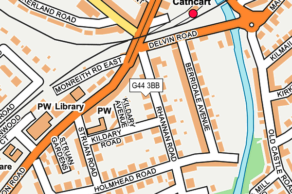 G44 3BB map - OS OpenMap – Local (Ordnance Survey)