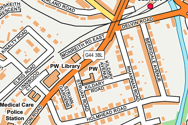 G44 3BL map - OS OpenMap – Local (Ordnance Survey)