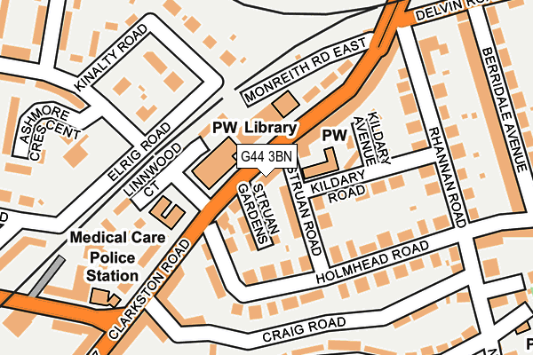 G44 3BN map - OS OpenMap – Local (Ordnance Survey)