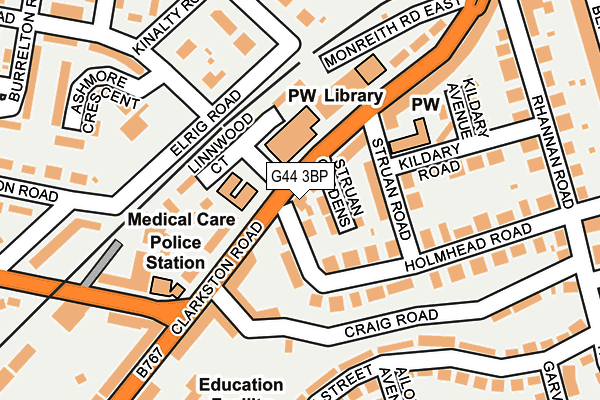 G44 3BP map - OS OpenMap – Local (Ordnance Survey)