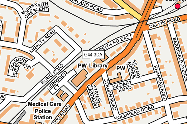 G44 3DA map - OS OpenMap – Local (Ordnance Survey)