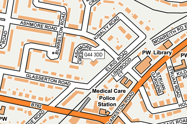G44 3DD map - OS OpenMap – Local (Ordnance Survey)