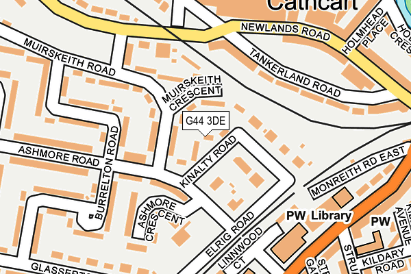 G44 3DE map - OS OpenMap – Local (Ordnance Survey)