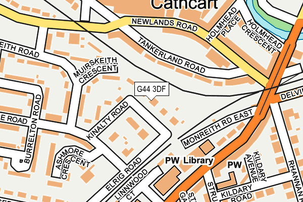 G44 3DF map - OS OpenMap – Local (Ordnance Survey)