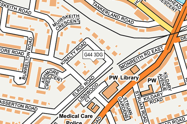 G44 3DG map - OS OpenMap – Local (Ordnance Survey)