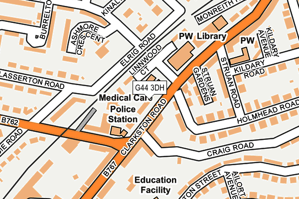 G44 3DH map - OS OpenMap – Local (Ordnance Survey)